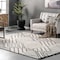 Nuloom Tatiana Soft Shaggy Textured Modern Diamond Fringe Area Rug 5ft 3in x 7ft 6in GCUW23A-508 - alternate 1